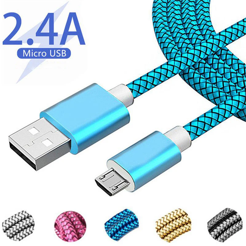 

Micro USB 2.4A Fast Charging Data Cable For Samsung Galaxy S3 S4 S5 S6 S7 Edge Xiaomi Redmi 4A 5A 6A Micro USB Cord Cable