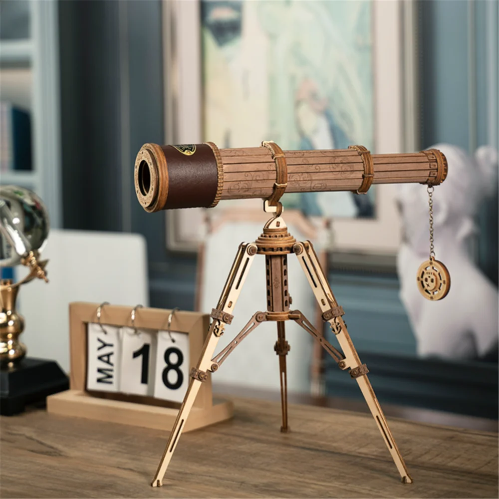 Robotime Rokr 1:1 DIY 314 шт Телескопический монокулярный телескоп деревянная модель