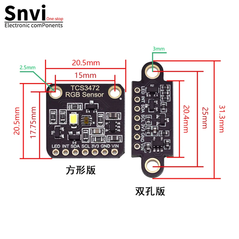 TCS34725 Модуль распознавания цветового датчика RGB Макетная плата IIC для Arduino STM32
