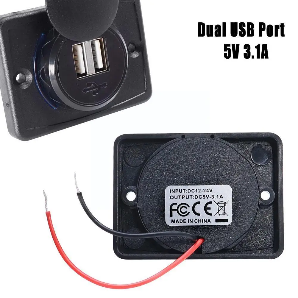 

Автомобильное зарядное устройство с двумя USB-портами, 12 В/24 В, а