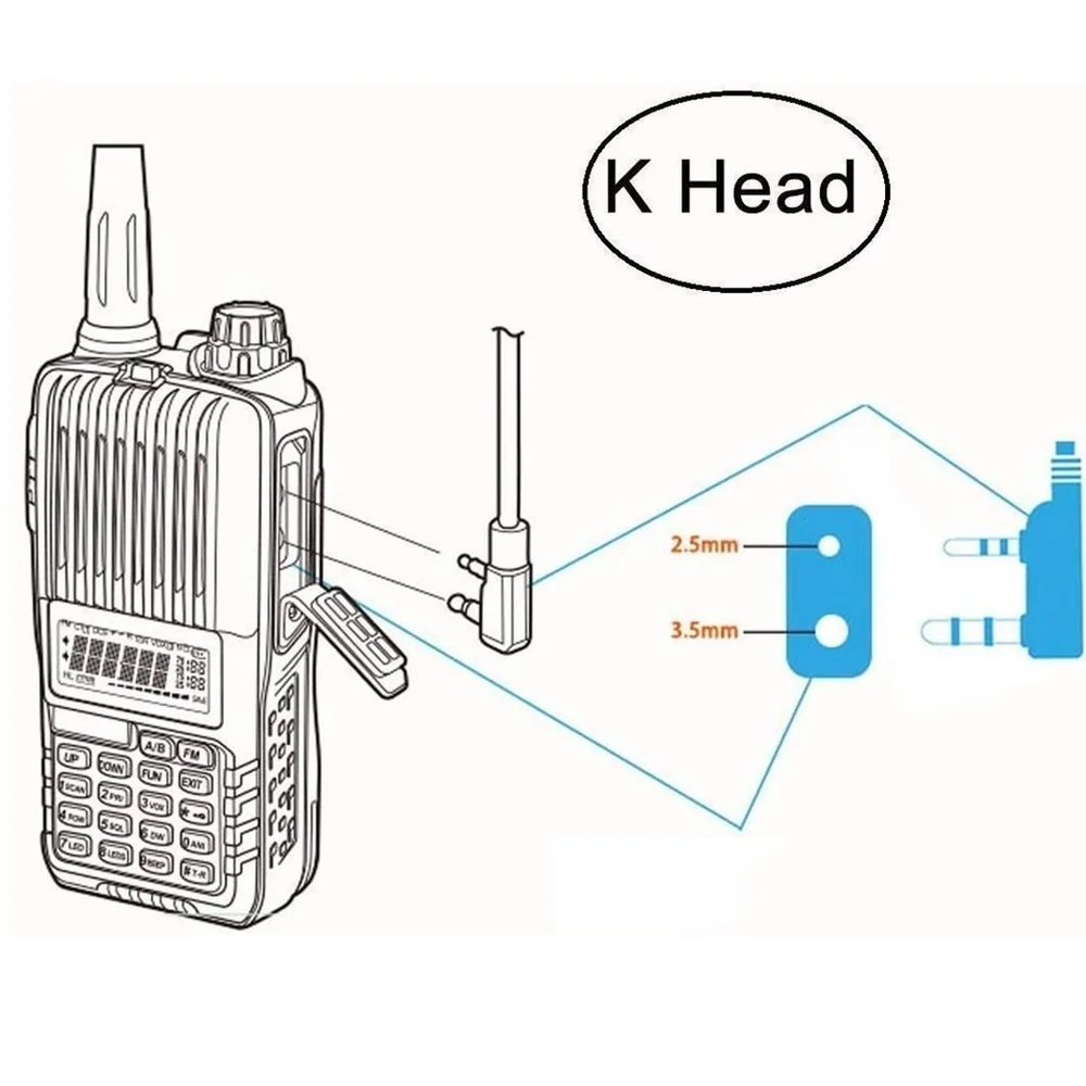 D Shaped Single Wire Earpiece Headset Kit PTT Mic 2 Pin Earphone Walkie Talkie  for Motorola Radio Baofeng Kenwood Puxing HYT images - 6