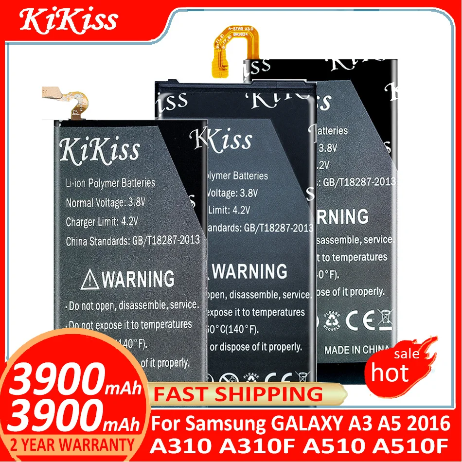 

KiKiss Battery For Samsung GALAXY A3 2016 / A5 2016 Cell Phone Battery A310 A310F A510 A510F EB-BA310ABE / EB-BA510ABE