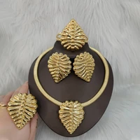 african dubai jewelry set for women bride wedding necklace bracelet ring earrings 2022 trends gold color luxury quality jewelry
