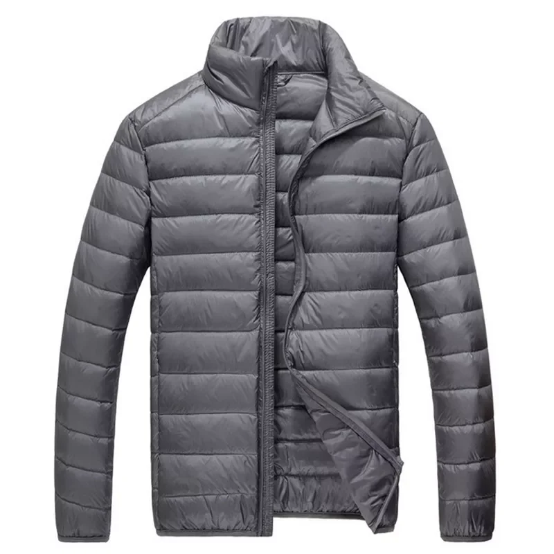 New2022 Jacket Autumn Winter New Fashion Stand Collar Short Large Ultra-thin Lightweight Youth Slim Coat Parka Male Clothing