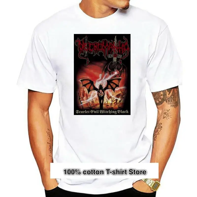 

Necromantia-camiseta negra Scarlett Evil wзуд S M L XL XXL, camiseta de Band de Metal