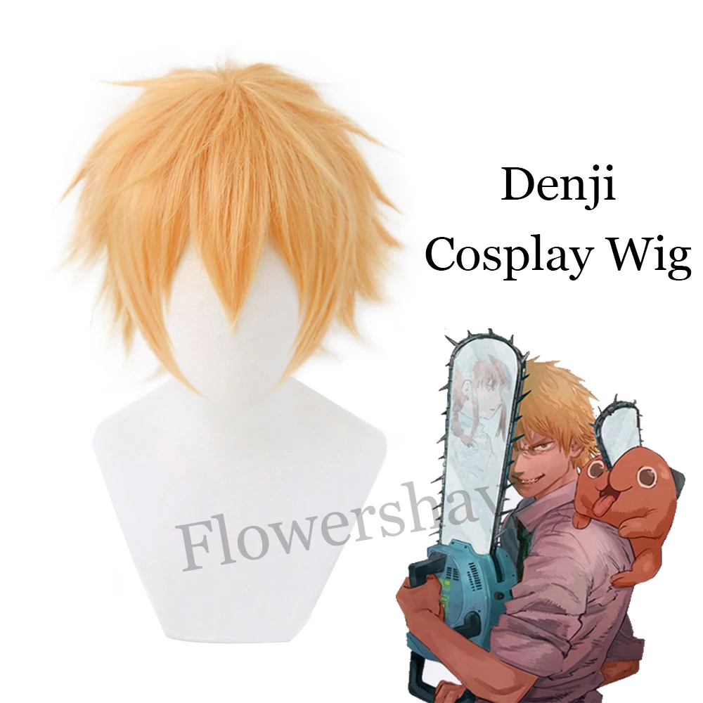 

Костюм для косплея Denji, короткий парик золотистого цвета, Новые Парики для бензопилы, термостойкие синтетические волосы, для Хэллоуина, карн...