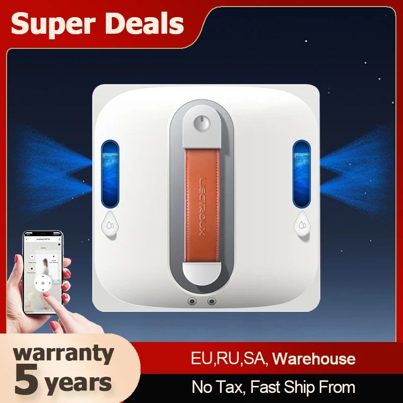 мойщик окон робот Liectroux , ультразвуковое распыление воды,ультратонкий робот-пылесос для окон,домашний стеклоочиститель,сухая и влажная уборка, AI Route,пульт дистанционного управления,Бесщеточный двигатель