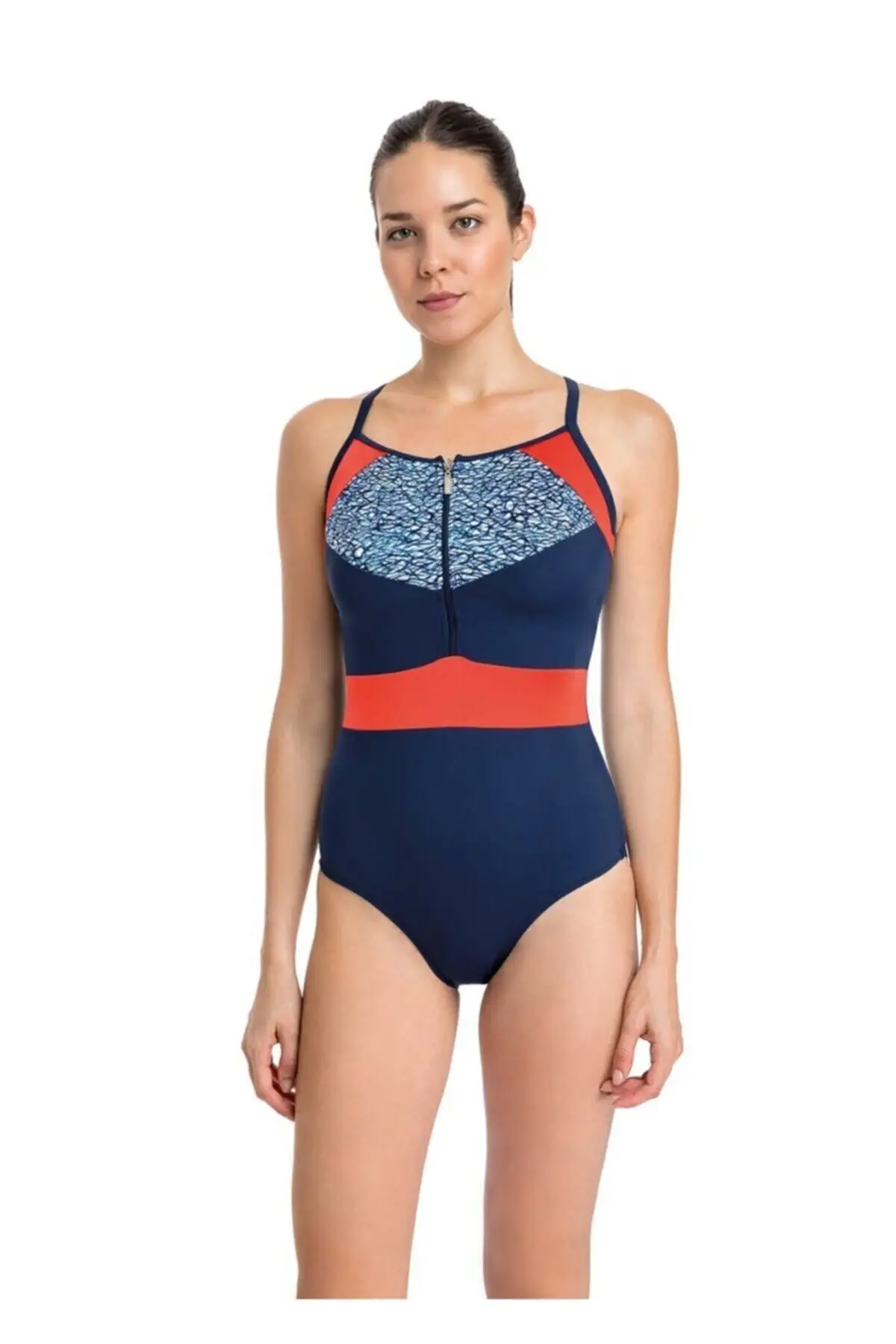 

Women's Swimwear Blue Slim Hanger Zipper 3swimmer Will Swimsuit B0118Y0016