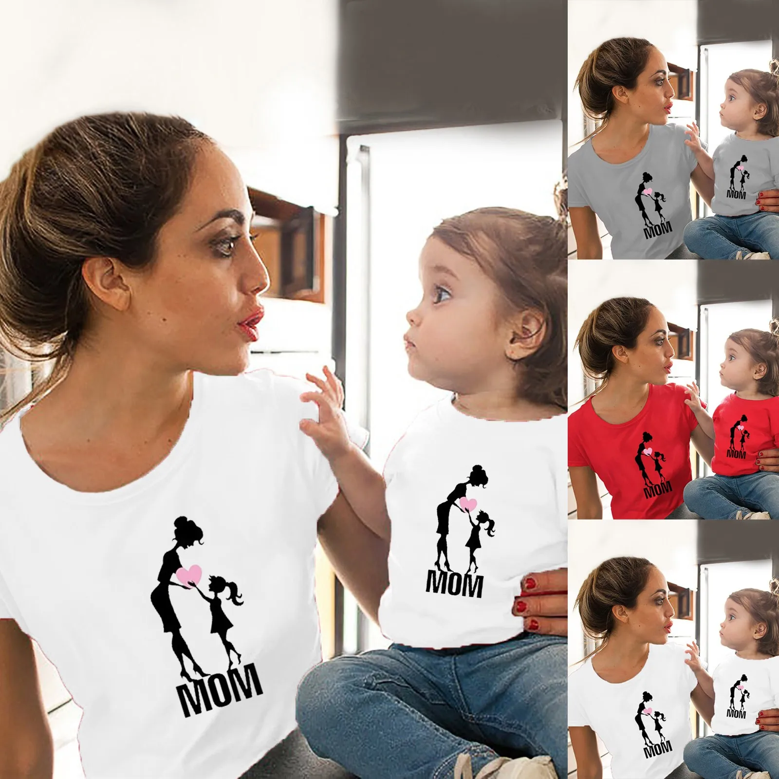 

Mother's Day T-shirt Cute Tops Print Matching T Shirt Mom And Son Daughter Family Clothes Besties Mama And Kids Family Outfits