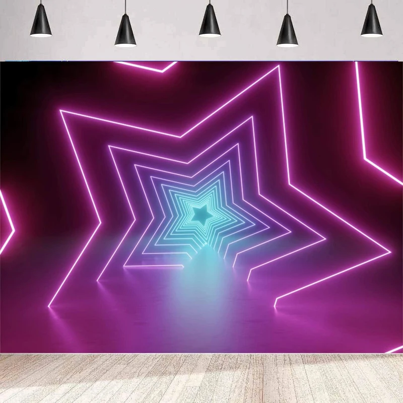 Давайте светящийся неоновый фон для фотосъемки в форме звезды неоновые огни