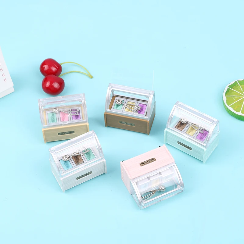 

1：12 Doll house Mini Scene Decoration Ice Cream Cabinet Model Kitchen Store Commercial Play House Toy