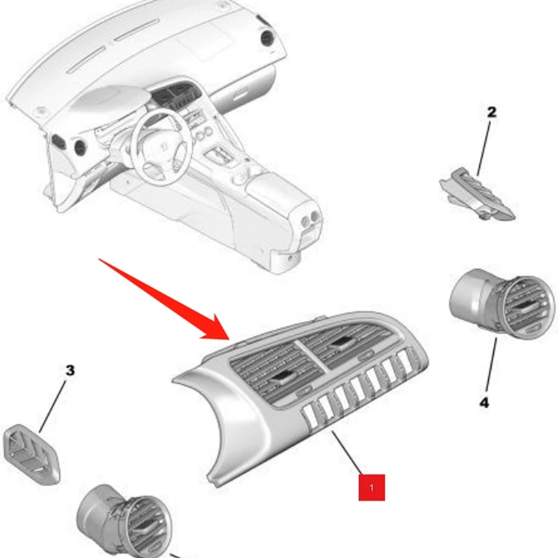 Рамка выходной панели кондиционера автомобиля с жалюзи 823113 Для Peugeot 3008 5008 308 CC SW 408