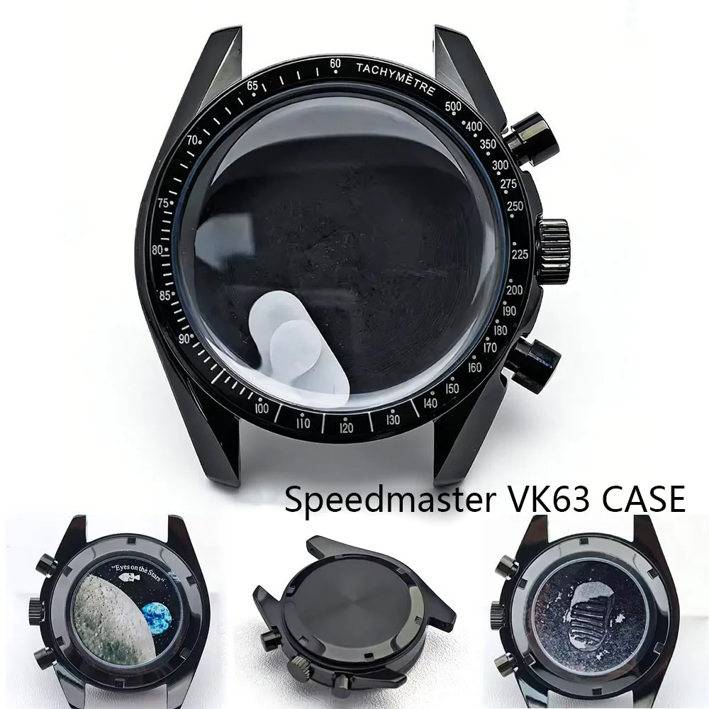 Фото Мужские часы Speedmaster с металлическим корпусом 39,7 мм, для механизмов VK63/VK64, аксессуары для часов, запчасти для часов, подходят для ремешка 20 мм, коробка для часов. №1