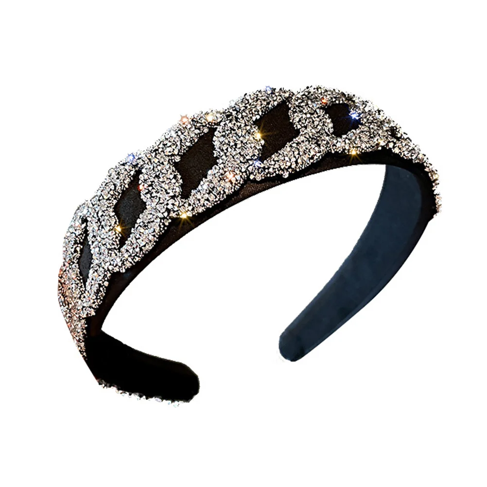 

Headband Elastic Hair Hoop Decor Rhinestone Headdress Accessory Shining Hairband Decorative Crystal