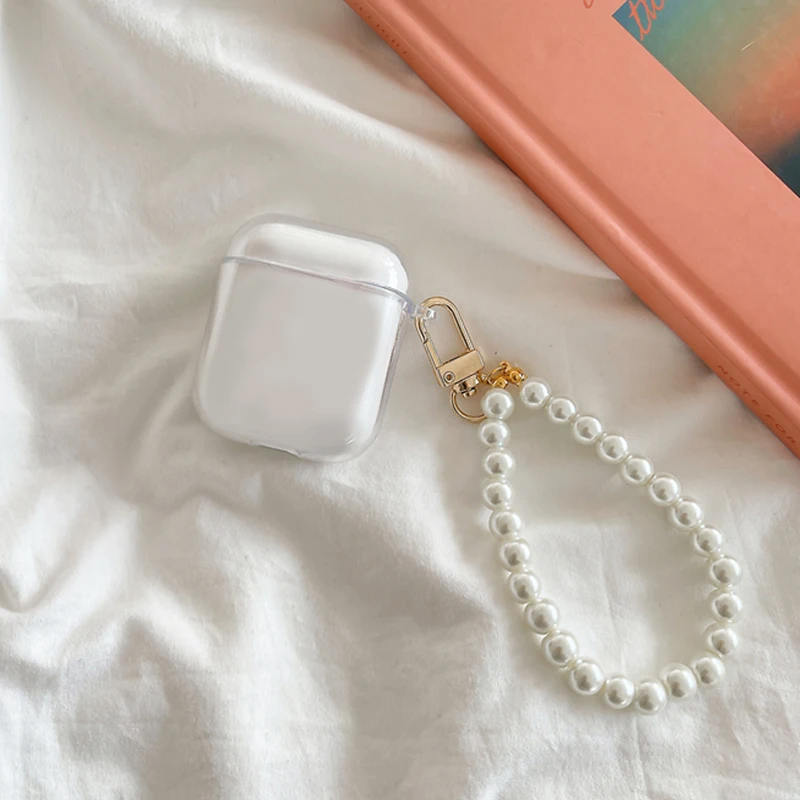 Симпатичный чехол для inpods i12 i11 i10 i9s с жемчугом и подвеской inpod прозрачный