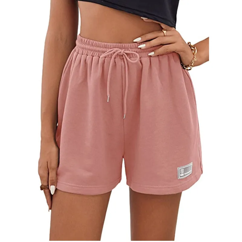 Women's Shorts Simple Cotton Wide Leg Casual Shorts Yoga Beach Pants Female Drawstrings Lace-up Sports Shorts Outdoor Bottoms