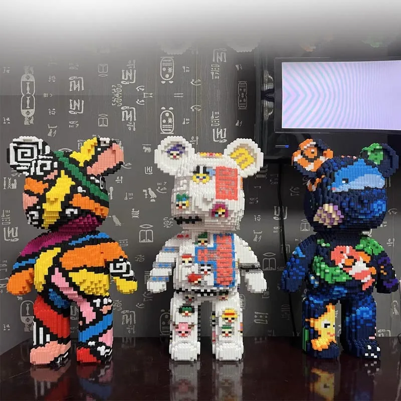

Half Anatomy BearBricked Violent Bear Building Block Model Collectible Building Block Educational Toy Kids Birthday Gift
