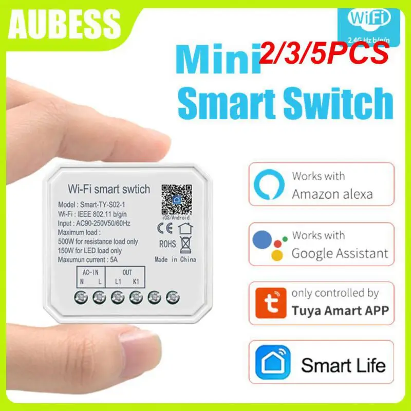 

2/3/5PCS Mini Switch Module Wifi Smart Life Wireless Breaker Tuya Sanrt Remote Control Smart Light Switch Smart Home