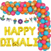 funmemoir happy diwali party decorations balloon garland arch kit diwali garland banner for deepavali hindu party decorations