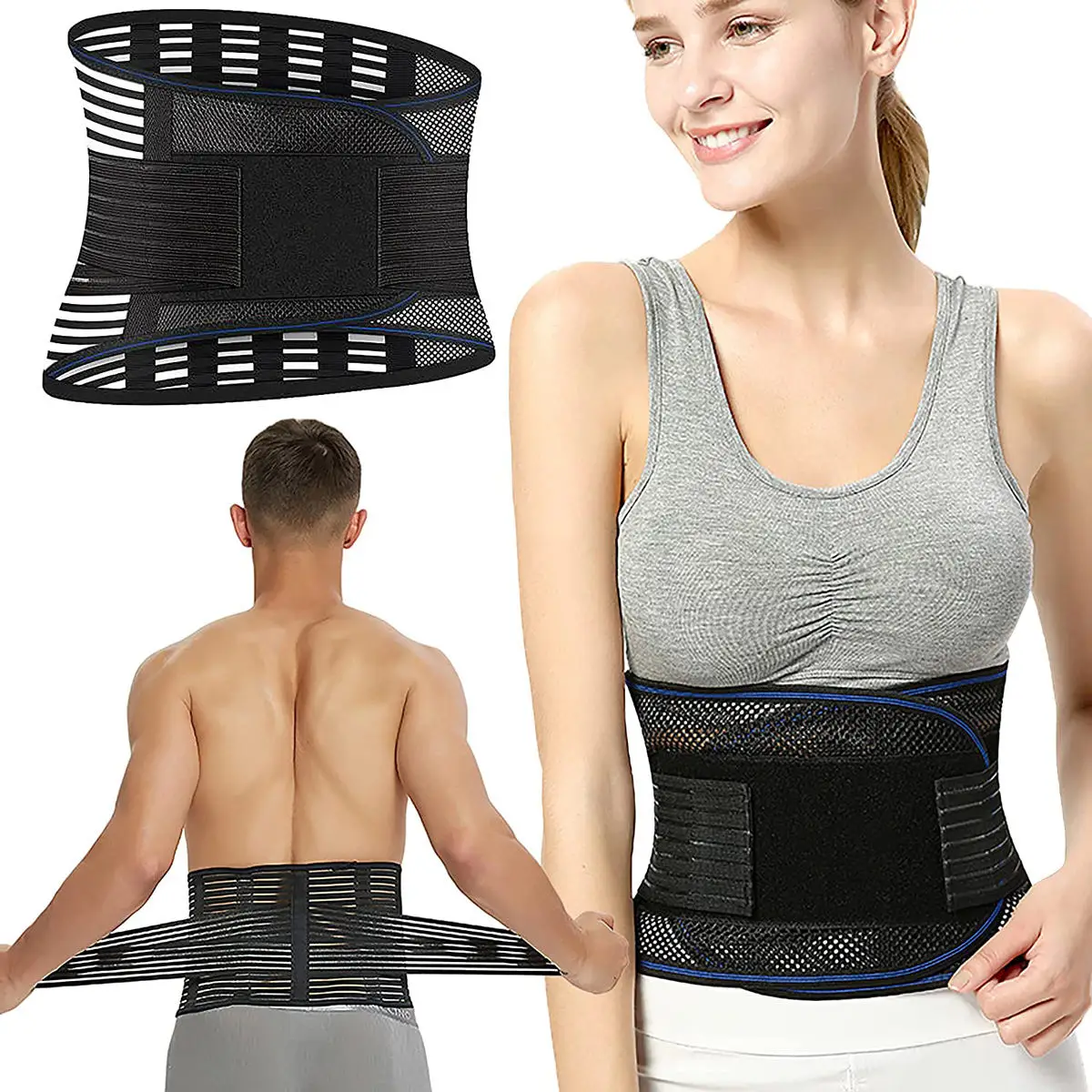 

2023 Регулируемый бандаж для спины, Поддержка нижней части спины, облегчение боли в спине, поясничный поддерживающий пояс для женщин и мужчин, сколиоз, грыжа, диск