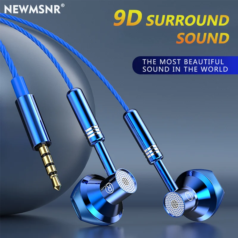 

TWS Gamers Headset 9D Stereo Earphones Mic In-ear Wired Headphones Bass Wire Earphone Earbud Phone Headsets With Microphone 2022