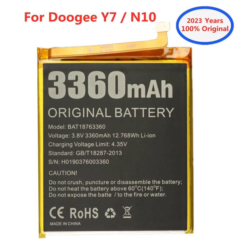 

Аккумуляторная батарея BAT18763360 Для Doogee Y7 N10, 2023 мАч