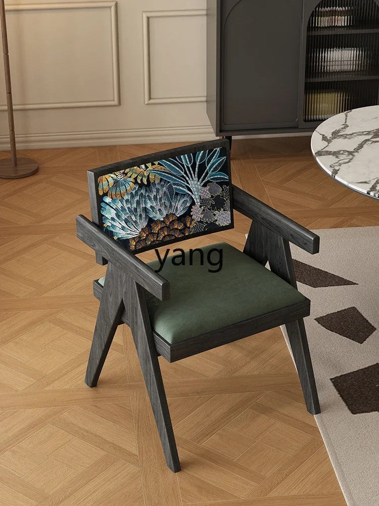 CXL обеденный стул для дома Чандигарх в ретро стиле спинка из массива дерева