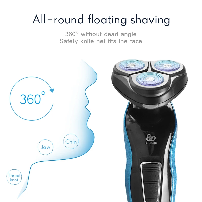 Electric Shaver Rechargeable Razor Shaving Machine LCD Cleaning for Men Wet and Dry Waterproof Washable Beard 50G | Бытовая техника