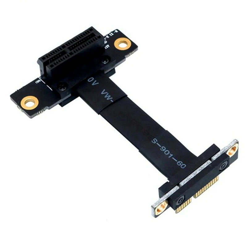 

PCIE X1 Riser Cable Dual 90 Degree Right Angle Pcie 3.0 X1 To X1 Extension Cable 8Gbps PCI 1X Riser Card Ribbon Extender