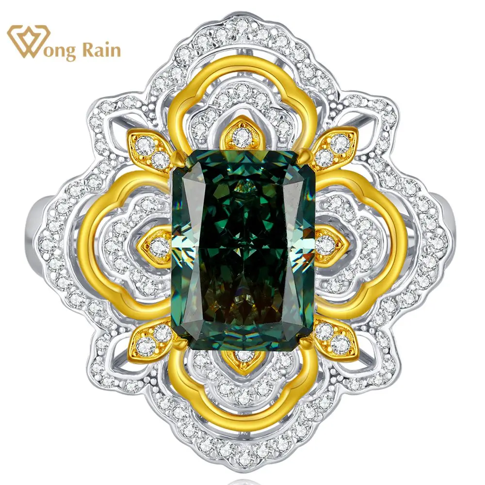 

Wong Rain 925 Sterling Silver Crushed Ice Cut Emerald High Carbon Diamonds Gemstone Anniversary Gift Fine Jewelry Ring Wholesale