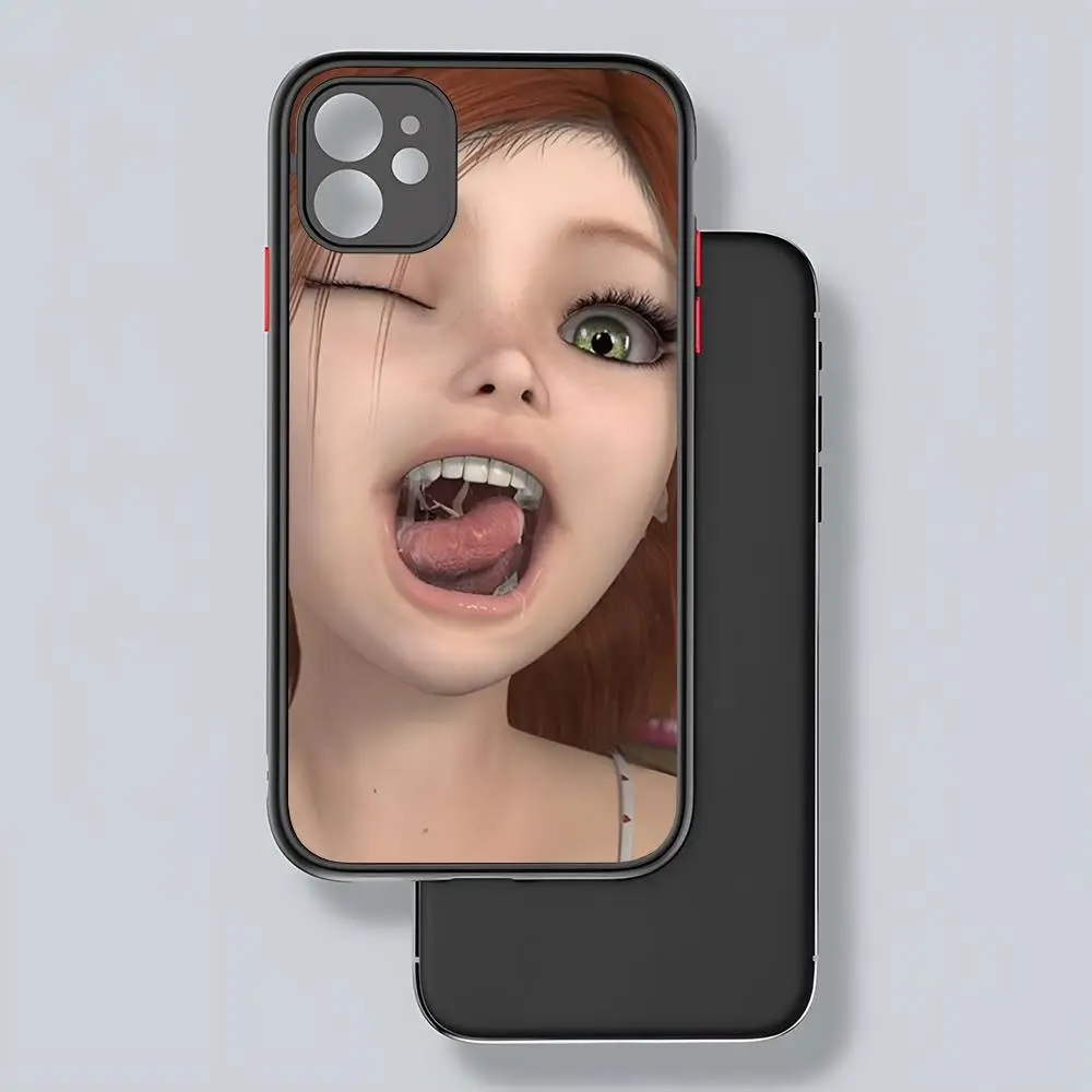 Крутая девушка панк Y2K чехол для телефона Potdemiel матовый прозрачный 16 15 IPhone 12 11 13 Pro