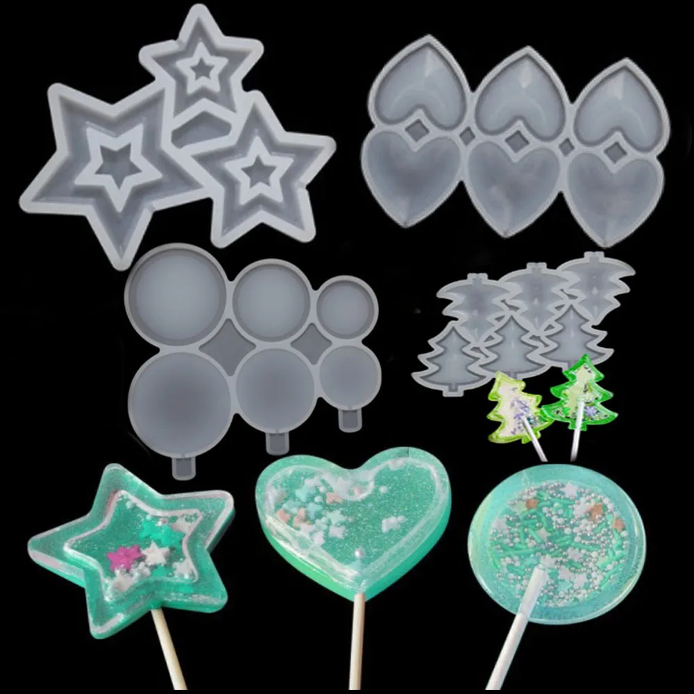 Round Love Star Epoxy Mould Kitchen Accessories Silicone Shapes DIY Chocolate Coral Cheese Lollipop Multi-purpose Home Cake Tool images - 6