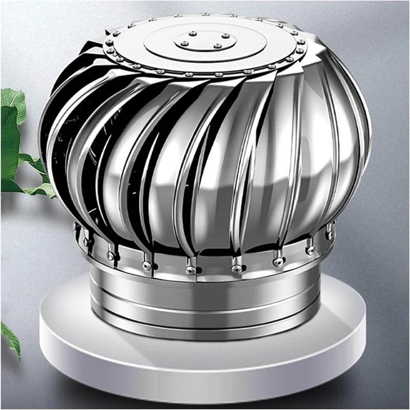 Roof Wind Stainless Steel Turbine Ventilator Vents Turbines Cap Vent Air Flow No Consumption Easy To Install