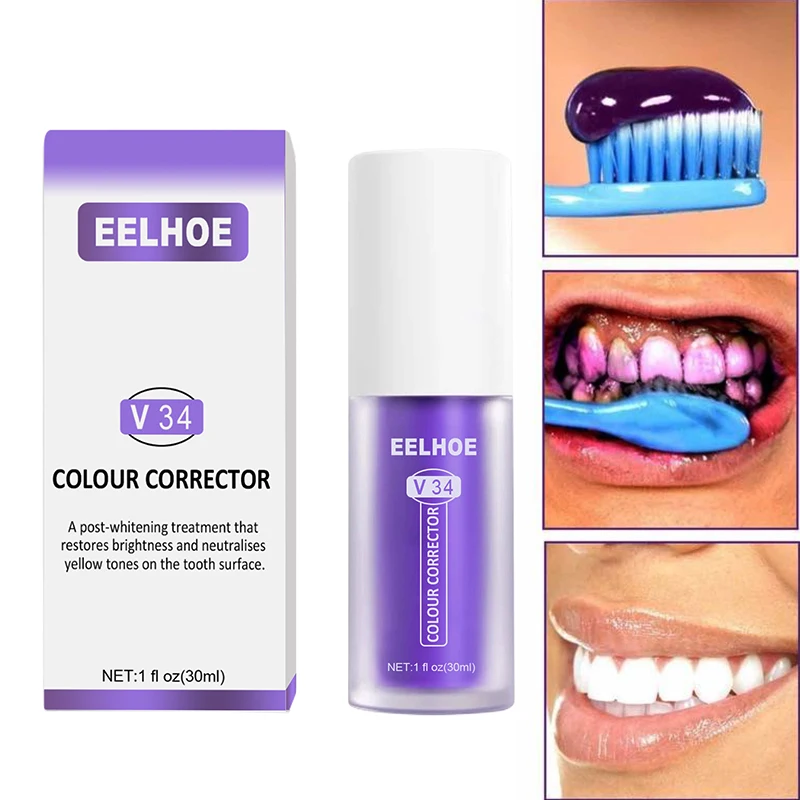 

V34 Whitening Teeth Toothpaste Natural Effective Brightening Teeth Removal Plaque Stain Improve Yellowing Oral Refreshing Repair