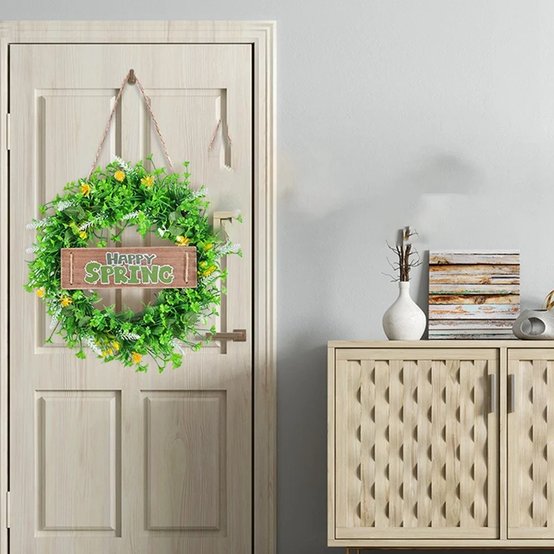 

Wreaths For Front Door 16 Inch With Welcome Sign Farmhouse Wreath Greenery Eucalyptus Wall Decor For All Seasons