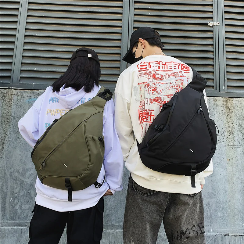 

Вместительная нагрудная сумка для мужчин, повседневная дорожная сумка через плечо в стиле хип-хоп, нейлоновая сумка-тоут для мужчин