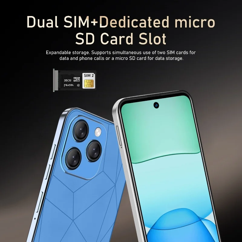 Фото Смартфон FUFFI Global Vision I16 Pro, Android, 5300 мАч, 8 ГБ ОЗУ, 512 ГБ ПЗУ, 6,56 дюйма, 1080x2640HD, 24 МП + 48 МП, мобильный телефон с поддержкой сети 4G №5