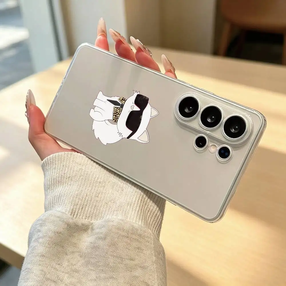 Фото Чехол для телефона K-Karls Lagerfelds C-Cat Gift для Samsung S25, S24, S22, S23, S30, Ultra, Plus, Fe, прозрачный №2