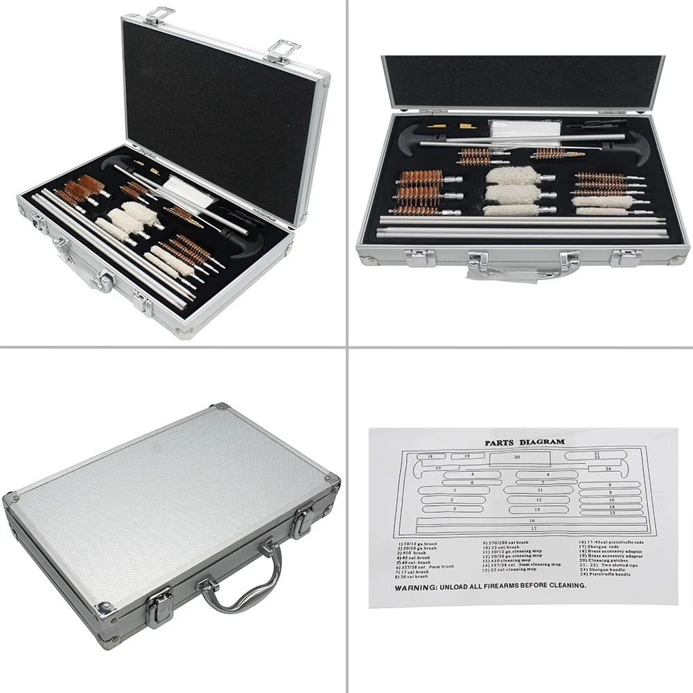 Фото Fwoyonze Shotguns Gun Barrel Case, набор щеток для чистки, набор инструментов для чистки винтовки для страйкбольных Hanguns, охотничьи аксессуары №1