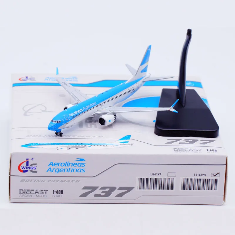 LH4198 Коллекционный самолет из сплава в подарок JC Wings 1:400 Aerolineas Argentinas SkyTeam Boeing B737 MAX 8
