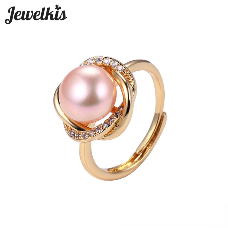 

New Fashion Real Natural Fresh Water Pearl Ring for Women Personality Ring Ornament Party Birthday Wedding Gifts Accessories