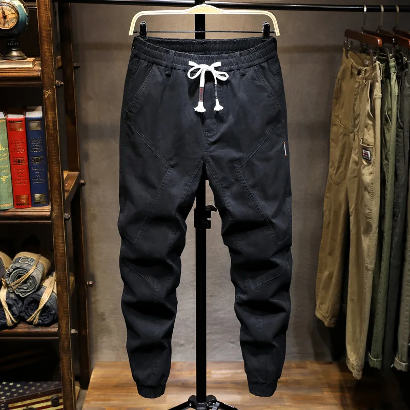 Street Fashion Men Jeans Spliced Designer Black Loose Casual Cargo Pants Hombre Hip Hop Joggers Men Wide Leg Leisure Harem Pants