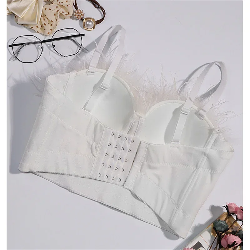 Женский укороченный топ с кисточками и перьями Visivane