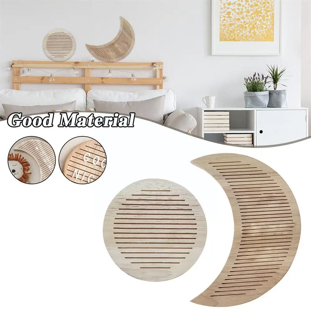 

INS деревянная войлочная доска с буквами из твердого дуба, квадратная луна, круглая доска для сообщений, Скандинавская деревянная декорация для детской комнаты, Детская фотография, Pr M3U6