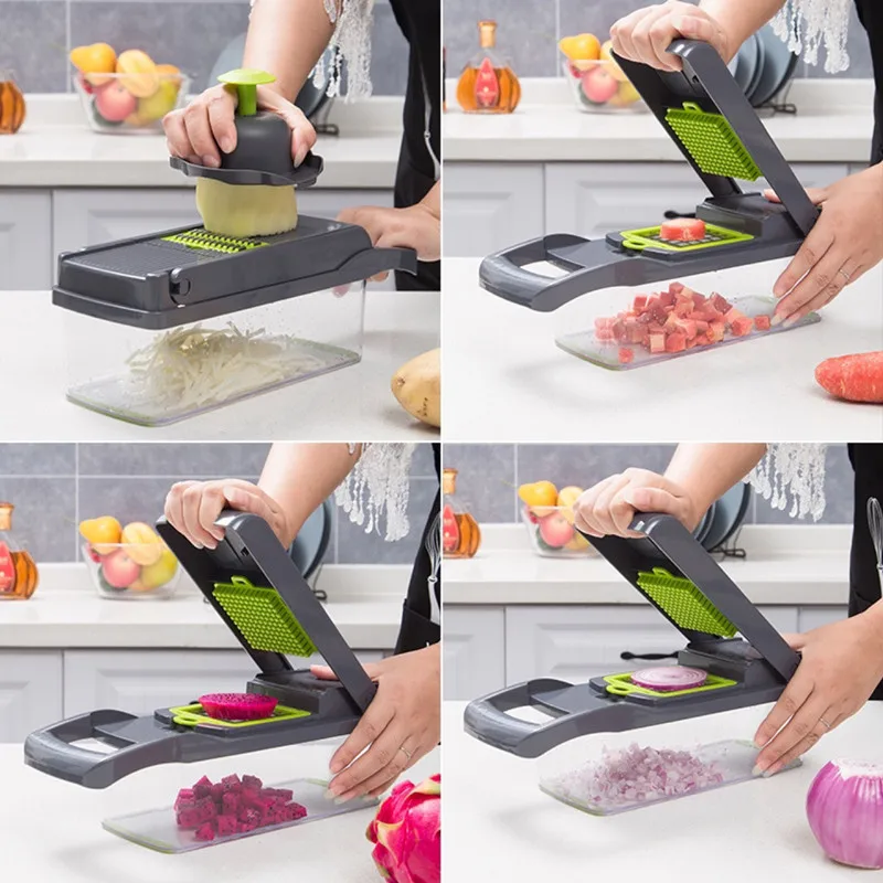 

Multifunctional Manual Vegetable Cutter Fruit Peeler with basket carrot grater slicer mandoline Salad Dicer