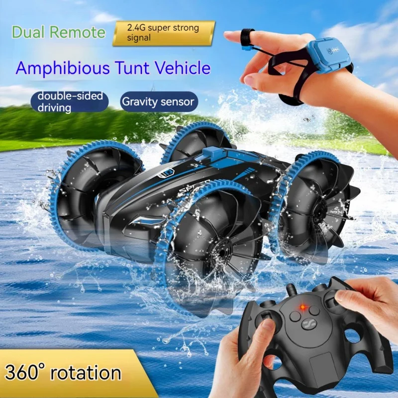 

Rc Car amphibious stunt vehicle 2.4GHz Remote Control Boat Waterproof Drift Car 4WD Vehicle All Terrain Beach Pool Kids Toy