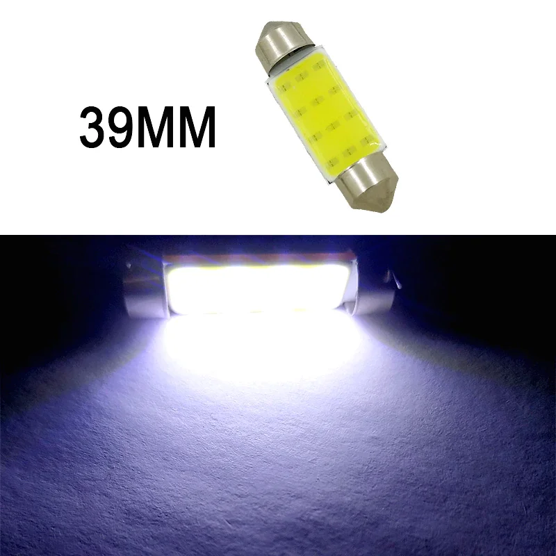 

1PC C5W C10W LED COB Festoon Signal Lamp 39mm 41mm 12V White Bulbs For Cars License Plate Interior Reading Light 6500K 12SMD