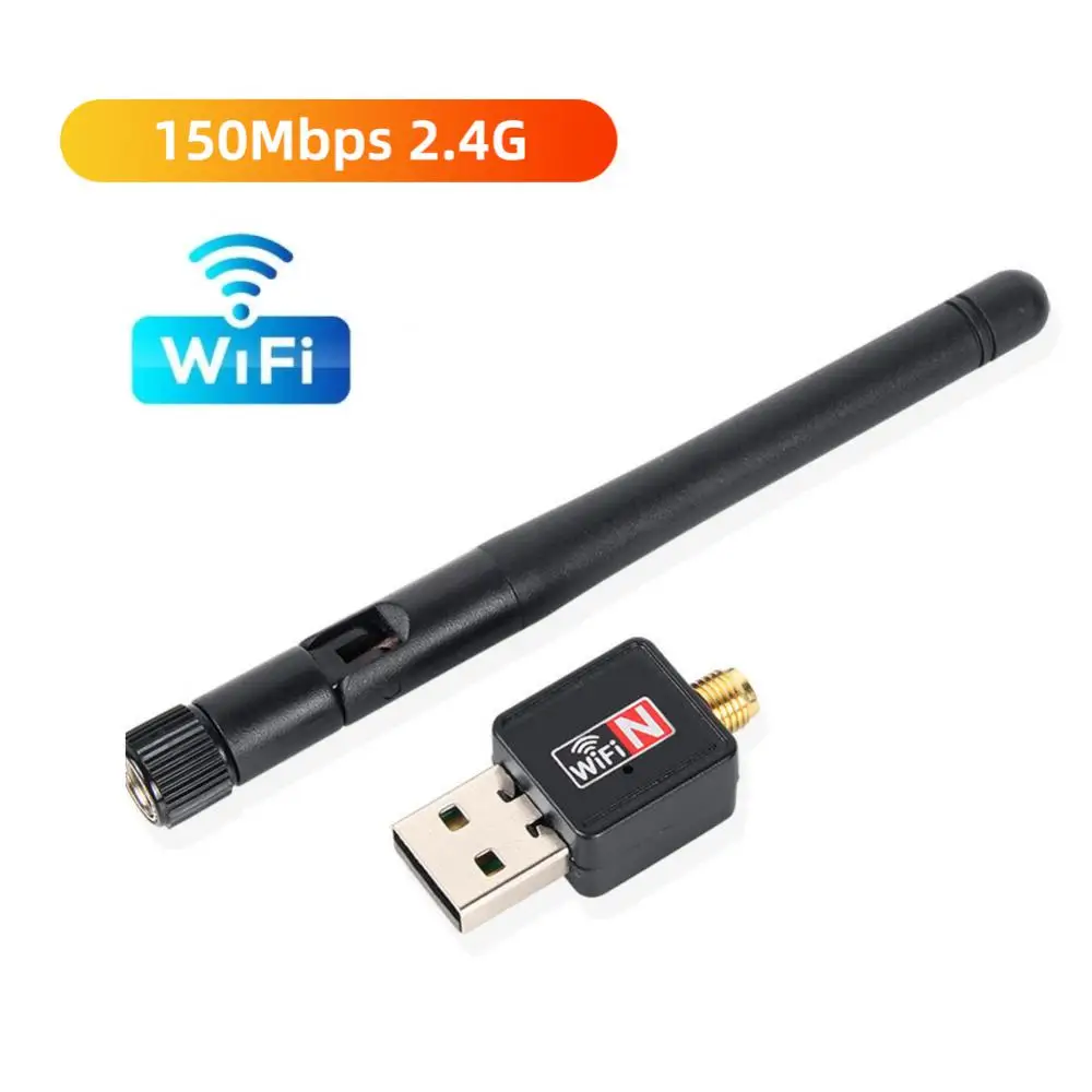 

150Mbps USB WiFi Wireless Adapter Network Card 802.11n/g/b With Antenna For PC Supports Windows Vista/XP/2000/7/8/10, Linux, MAC