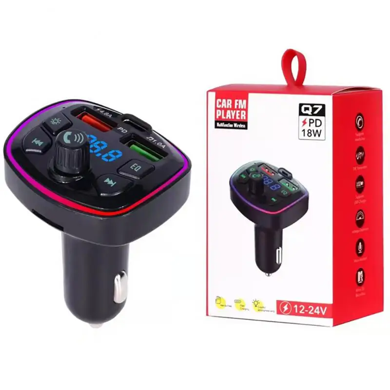 

Car Blue-tooth 5.0 Charger FM Transmitter Blue-tooth Hands-free Audio Mp3 Music Player True 3.1A Dual USB Port PD Charging