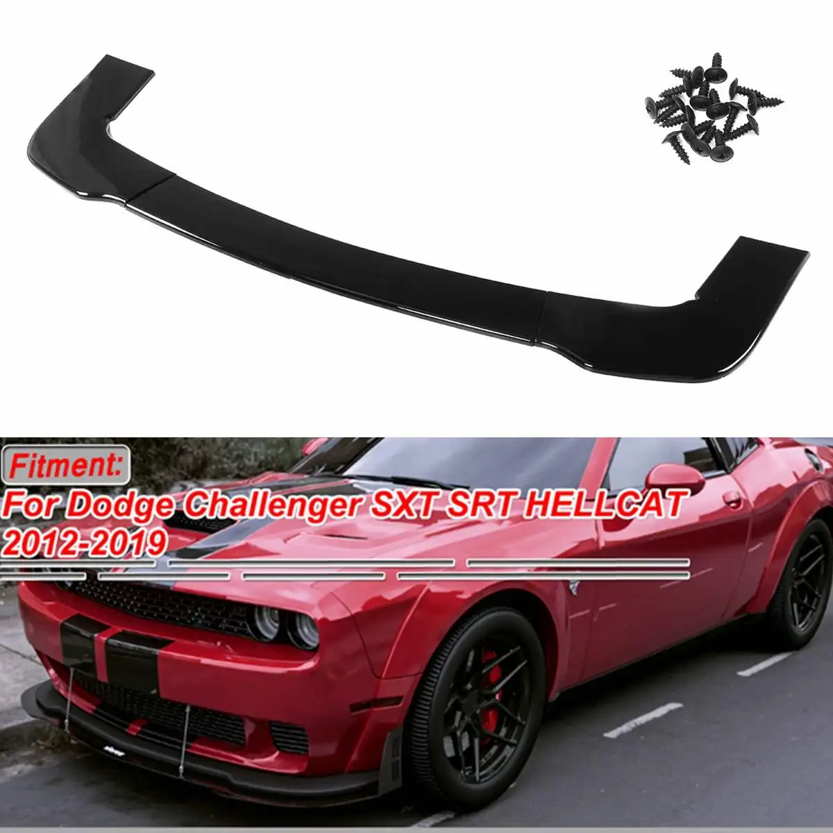 

Car Front Bumper Lip Body Kit Spoiler Deflector Lips Splitter Guard Protection For Dodge Challenger SXT SRT HELLCAT 2012-2019